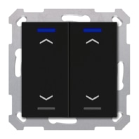 KNX Push Button Lite 55 2 gang, RGBW, blinds, with temperature sensor, Black matt BE-TAL55T206.A1