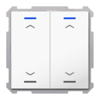 KNX Push Button Lite 63 2-fold, RGBW, blinds, with temperature sensor, studio white glossy finish BE-TAL63T2.A1