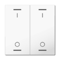 Rocker for the KNX Push Button Light 63 2 gang, studio white glossy finish, switch BE-TAL63W204.B1