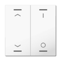 Rocker for the KNX Push Button Light 63 2 gang, studio white glossy finish, blinds and switch BE-TAL63W204.C1