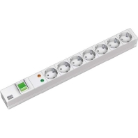 19 Zoll Steckdosenleiste, Mehrfachsteckdose 7fach mit Schalter, aluminium, 333.405