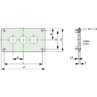 Mounting panel for control device M22-E4