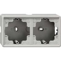 Surface mounted housing 2-gang grey 006242