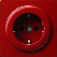 Schuko socket red with child protection, S-Color, 045343