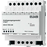 EIB, KNX analogue actuator 4-fold for converting EIB, KNX telegrams to analogue signals, 2204.01MDRCAM