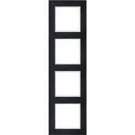 Frame 4-gang black AC 584 GL SW