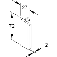 End cap for baseboard wireway 72x27mm T/SFE70L.6