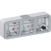 Surface mounted housing 3-gang grey 69680