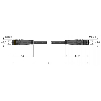 Aktuator-/Sensorleitung PKG3M-2-PSG3M/TEL