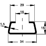 C-profile 2000x34x15mm 2975/2 FL