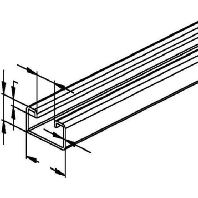 C-profile 2000x40x22mm 2986/2 BO