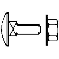 Carriage bolt M6x12mm FLM 6X12 F