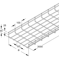 Gitterrinne 54x100x3000mm MT 54.100 F