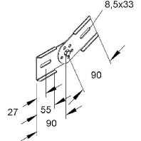 Corner joint for cable tray KGV 60 S