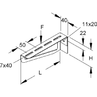 Bracket for cable support system 110mm KTAM 100 F
