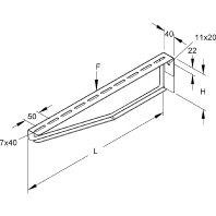 Bracket for cable support system 510mm KTAM 500