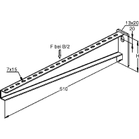 Bracket for cable support system 510mm KTA 500