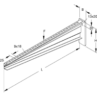 Bracket for cable support system 730mm KTA 700