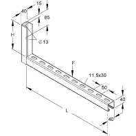 Bracket for cable support system 504mm KTC 500