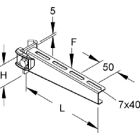 Bracket for cable support system 210mm KTT 200