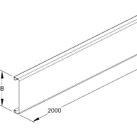 Cover for cable duct 100mm LD 100