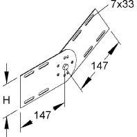 Length- and angle joint for cable tray RGV 110