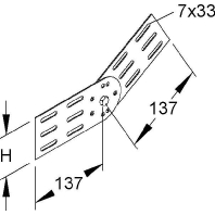 Length- and angle joint for cable tray RGV 85