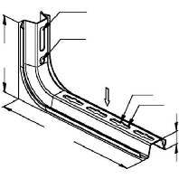 Ceiling profile for cable tray 263mm TKS 200