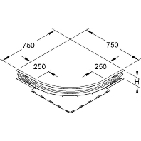 Add-on tee for cable tray (solid wall) WAER 105