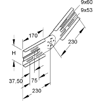 Length- and angle joint for cable tray WSGV 105