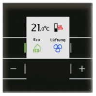 KNX Glas Room Temperature Controller Smart with colour display, Black - SCN-RTRGS.02S
