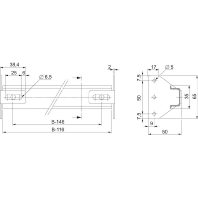 Profile rail for switchgear cabinet NSYMFSC60