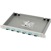 Spleibox mit Kupplungen 6xSCD PhBz trkis1HE TNSB-Be-6SCD-OM3