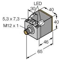 Sensor,ind. quad. 40x40mm DC,pnp,sn=15mm,B Bi15UCK40AP6X2H1141
