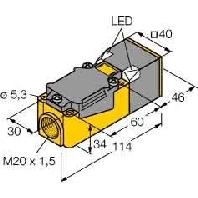 Sensor,ind. quad. 40mm sn=15mm,b Bi15-CP40-FZ3X2
