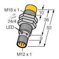 Sensor,ind.,M30x1,5 m.St. pnp,sn=12mm,N Ni12U-M18-AP6X-H1141