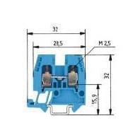 Feed-through terminal block 5mm 25A WKM 2,5/15 BLAU/V0