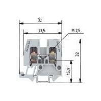 Feed-through terminal block 5mm 25A WKM 2,5/15/VO