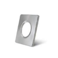 Decor element for luminaires - Decorative ring square brushed stainless steel, 5254