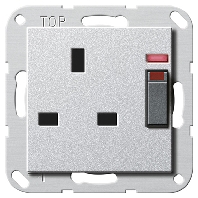 Steckdose Kontroll. 13A alu 278026
