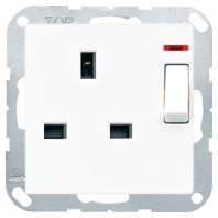 Abschaltbare Steckdose sw 13A 250V 2-pol.u.E A 3171 KO SW