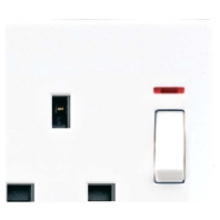 Abschaltbare Steckdose ant 13A 250V 2-pol.u.E AL 3171 KO AN