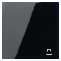 Cover plate for switch/push button black LS 990 K SW