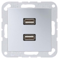 Multimedia-Anschluss alu 2 x USB m.Tragring MA A 1153 AL