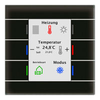 EIB/KNX Glass Push Button II Smart with temperature sensor, Black, BE-GT2TS.02