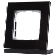 EIB/KNX Glass cover frame for 55 mm range 1-fold, Black - BE-GTR1S.01