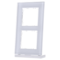 EIB/KNX Glass cover frame for 55 mm range 2-fold, White - BE-GTR2W.01