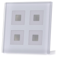 EIB/KNX Glass Push Button 4-fold Plus, White, Temperature Sensor - BE-GTT4W.01