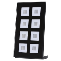 EIB/KNX Glass Push Button 8-fold Plus, Black, Temperature Sensor - BE-GTT8S.01