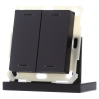 KNX Push Button Lite 55 2-fold, RGBW, neutral, Black matt BE-TAL550206.01